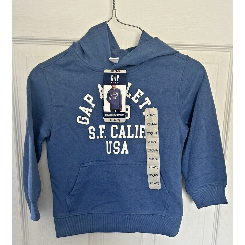 Gap Kids Hooded Sweatshirt Hoodie Unisex Girls Boys XSmall 4/5 Dutch Blue BxOO